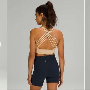 Lululemon free to be high neck longline Bra 6 pecan tan